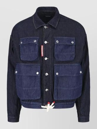 Dsquared2 collared jacket chest and front pockets