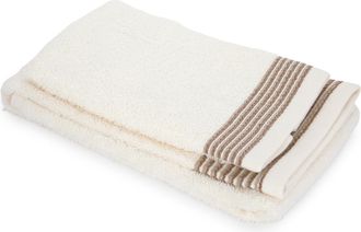 KASANOVA Set asciugamano viso e ospite cotone righe bianco