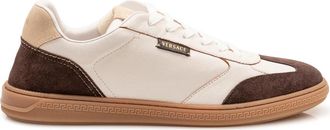 Versace Greca Court Nappa Suede Sneakers - Heren - Sneakers - Veelkleurig - 43 1/2 EU - Leer - Schoenen