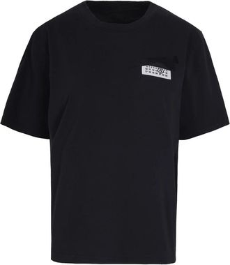 Maison Margiela Zwarte katoenen T-shirts en polos - Dames - T-shirts - Zwart - M - Katoen - Tops