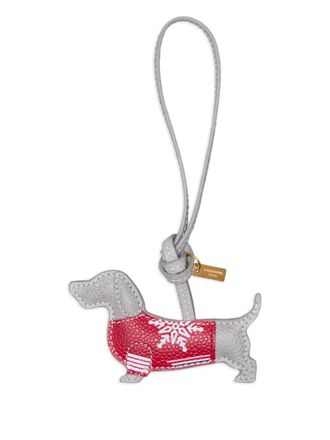 Thom Browne Hector bag charm - unisex - Calf Leather - One Size - Grey