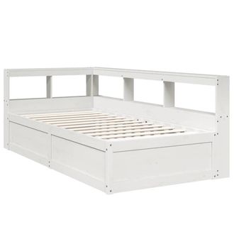 Berkfield Home Decorative Bookcase Bed without Mattress White 75x190cm Solid Woo | Size: 75x190 cm
