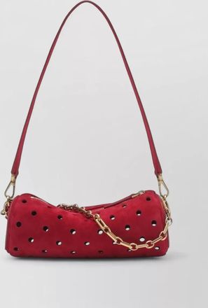 Manu Atelier curved silhouette polka dot eyelet chain shoulder bag