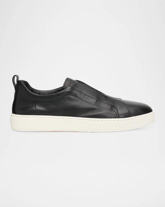 Santoni Men & apos;s Visctory Leather Slip-On Sneakers