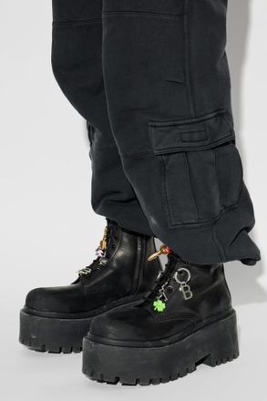 Balenciaga Leather Platform Shoes Strike, Womens, Black