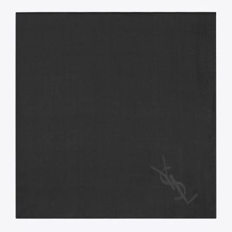 Saint Laurent Black Silk Scarf