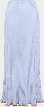 Gabriela Hearst Kavya Rib Knit Midi Skirt