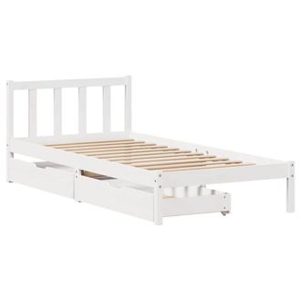 Berkfield Home Full Bed Frame without Mattress White 100x200 cm Solid Wood Pine