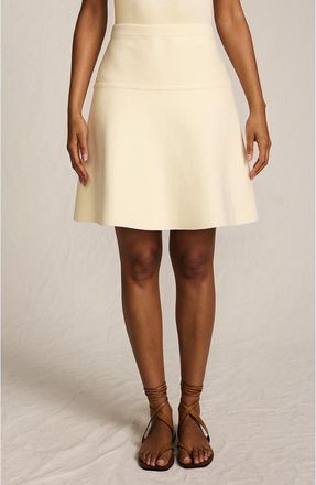 Lands End Fine Gauge Cotton Sweater Above the Knee Circle Skirt in Fresh Ivory at Nordstrom, Size X-Large P