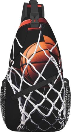 Generic Basketball Sling Bag Lightweight Cross Body Bag Trendy Chest Backpack For Women Sports Outdoors