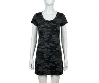 Z Supply Payton Camo Tee Dress In Dark Charcoal