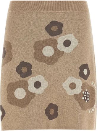 Kenzo Hana Dots Geborduurde Mini Rok - Dames - Korte rokken - Beige - S - Katoen - Rokken