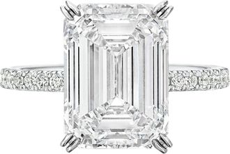 Verde 5ct IGI Certified Lab Grown Emerald Cut Diamond Ring