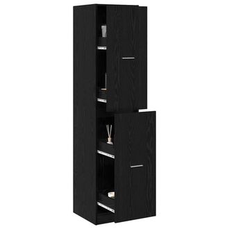 Berkfield Home Modern Apothecary cabinet Black Oak 40x41x174.5 cm Engineered Wood