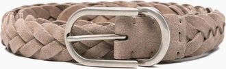 Brunello Cucinelli Mens Woven Belt Beige - Brown - Size: 105