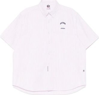 Aape By A Bathing Ape Camicia APENOW a righe con logo - Rosa