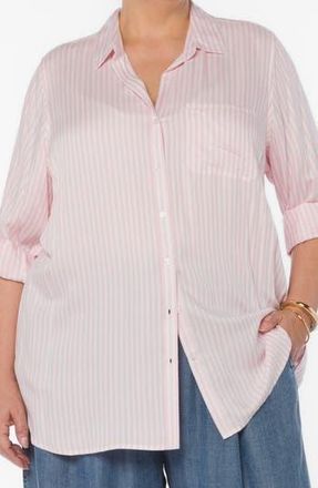 Velvet Heart Elisa Tab Sleeve Button-Up Shirt in Candy Pnk at Nordstrom Rack, Size 1X