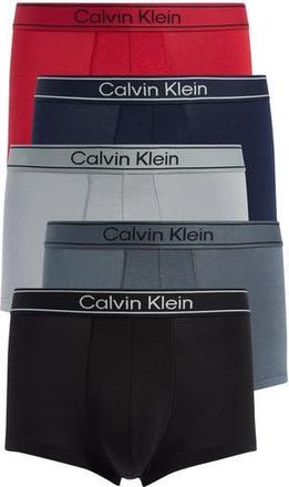 Calvin Klein Assorted 5-Pack Comfort Trunks in Wlfgry/blk/scoot/shrelne/turb at Nordstrom Rack, Size X-Large