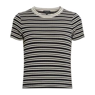 Rag & Bone T-Shirts, female, Black, Size: XS Luca Contrast Striped Tee
