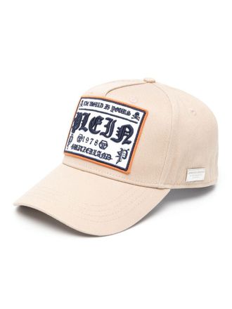 Philipp Plein Honkbalpet met logopatch - Beige