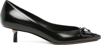 Jacquemus Pumps met kitten-hak en strikdetail - Zwart