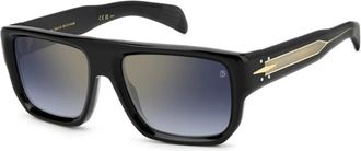 Eyewear by David Beckham Klassieke zwarte zonnebril van premium kwaliteit - unisex - Zonnebrillen - Zwart - 56 MM - Accessoires
