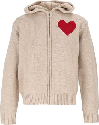 MC2 Saint Barth Kyla Heart Motif Knitted Zip Hoodie