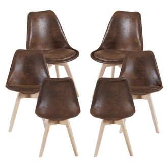 Regalos Miguel Packs Sillas Comedor - Pack 6 Sillas Synk Vintage - Marr&oacute;n