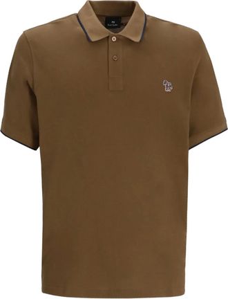 Paul Smith Polo in cotone con motivo Zebra - Marrone
