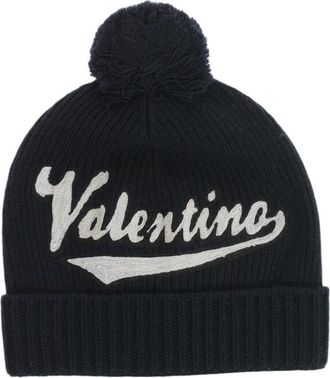 Valentino Garavani Blue Logo Beanie Cap
