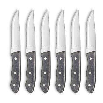 Amefa Cuchillo carne (x6) Acero inoxidable + Madera Madera