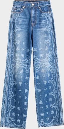 Veronica Beard Taylor High-Rise Wide-Leg Jeans