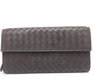 Bottega Veneta Brown Leather Long Wallet (Bi-Fold) (Pre-Owned)