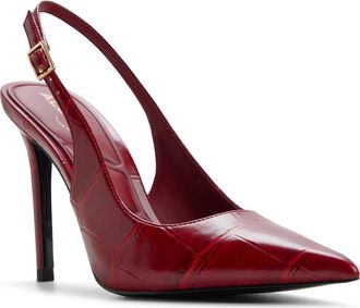 Aldo Stessysling 2.0 Croc Embossed Slingback Pump in Dark Red at Nordstrom, Size 7.5