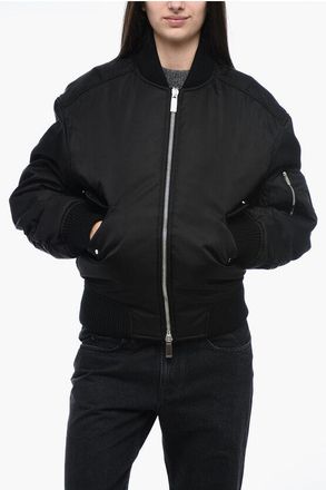 Off-white Womens Multipocket Bomber with Cuffs in Black Polyamide - Size 8 UK