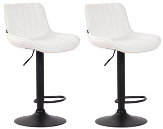 Clp Pack De 2 Taburetes De Bar Lentini En Polipiel Blanco Negro