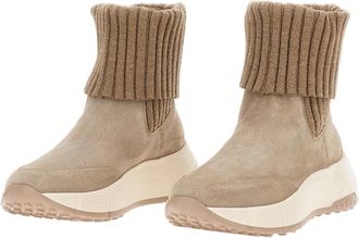 Hogan Chelsea Boots with Ribbed Wool-Blend Knit Shaft