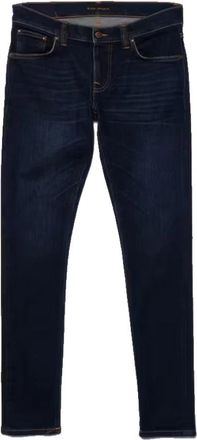 Nudie Jeans Donkerblauwe Slim Fit Biologische Katoenen Jeans - Heren - Slim Fit Jeans - Blauw - W33 L32 - Katoen - Jeans