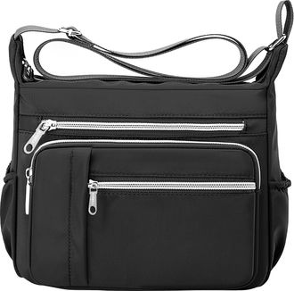 Generic Women Shoulder Handbag Roomy Multiple Pockets Bag Ladies Crossbody Purse Fashion Top Handle Satchel Small Shoulder Bags for Women (Black, One Size)