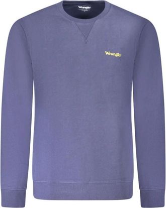 Wrangler Long Sleeve Sweatshirt - Heren - Sweatshirts - Blauw - M - Katoen - Hoodies & sweatvesten