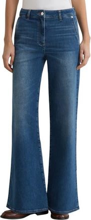 Reiss Addie Wide Leg Jeans in Mid Blue at Nordstrom, Size 26