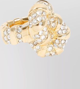 Lanvin melodie rhinestone knot top ring