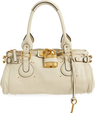 Chlo&eacute; Paddington Leather Satchel in Cloudy Cream at Nordstrom