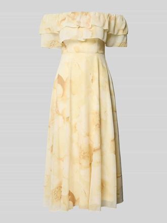 Jake*s Cocktailkleid im Off-Shoulder-Look in Hellgelb, Gr&ouml;&szlig;e 32