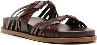 Schutz Tara Sporty Braided Sandal in Chestnut Brown at Nordstrom, Size 9