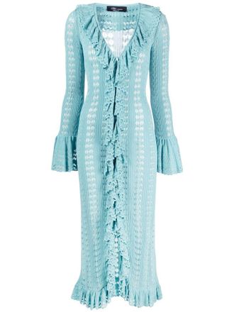 Blumarine Mini-jurk met V-hals - Blauw