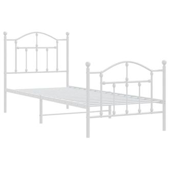 Berkfield Home Metal Bed Frame with Headboard & Footboard White 90x200 cm