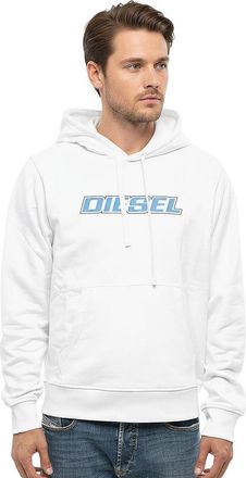 Diesel White Logo Regular Hoodie