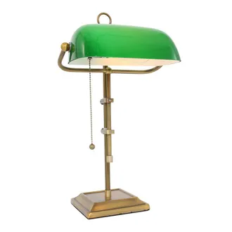 ETC Shop Lampada Da Banchiere Retr&ograve; A Led Con Paralume Verde Lampada Da Biblioteca Dal Design Vintage In Bronzo/ottone Regolabile In Altezza Lampada Da Tavolo 