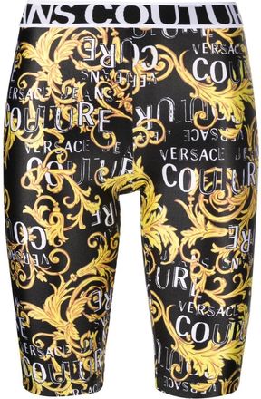 Versace Jeans Couture baroque-print cycling shorts - women - Polyester/Spandex/Elastane - 38 - Black